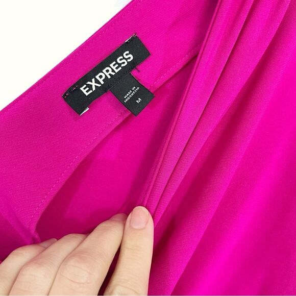 Express Pink Draped Top Loose Stretch Blouse M - Picture 4 of 6